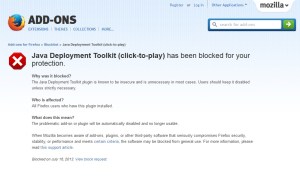 Mozilla Java Toolkit PlugIn Warning